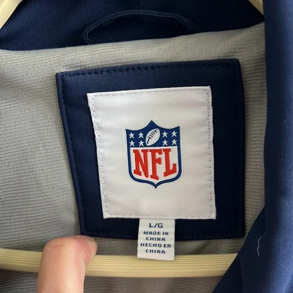 NWOT 🏈 NFL NEW ENGLAND PATRIOTS LIGHTWEIGHT FLEECE LINED JACKET Size Men’s L - Picture 7 of 10